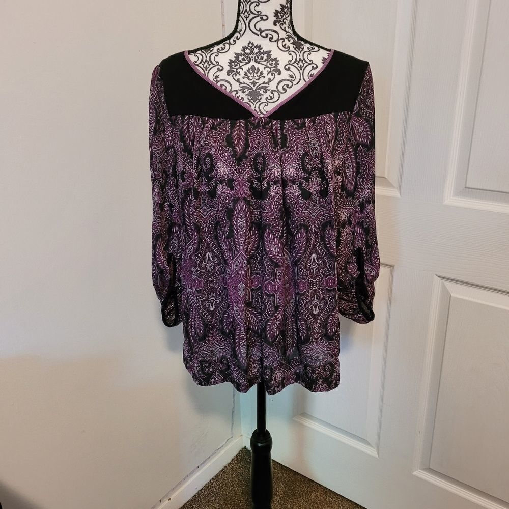 BCBGeneration silk blend paisley top‎